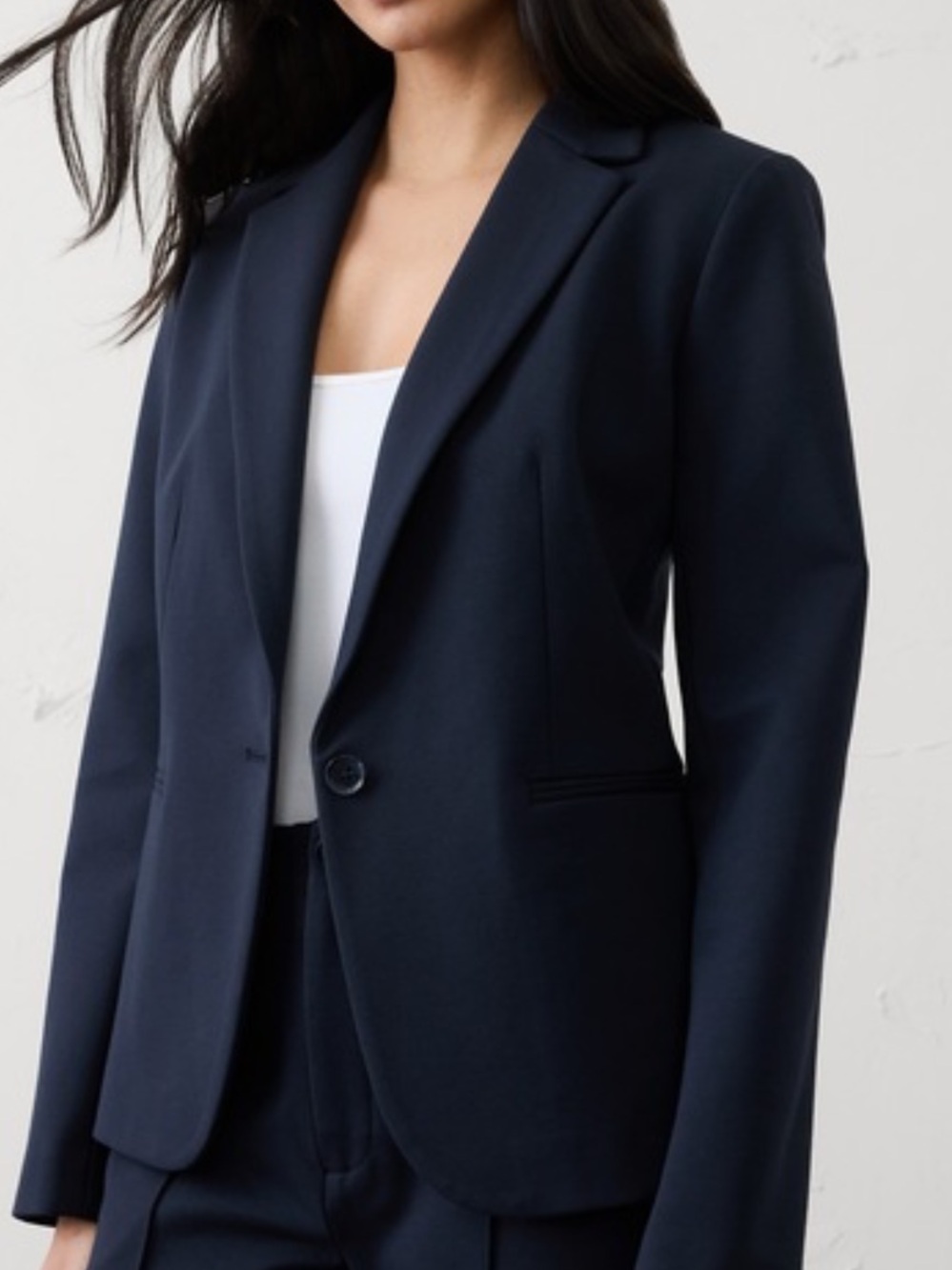Esprit Navy Single-Button Tailored Blazer